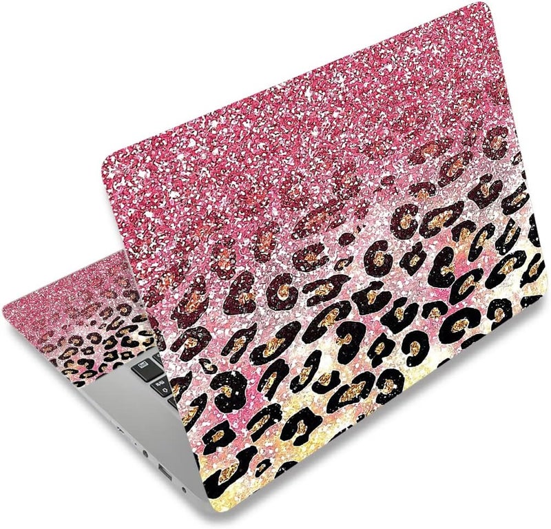 ARTSO 15.6 inch Laptop Notebook Skin Sticker Universal Soft Art Cover Decal Fits 12 13 13.3 14 15 15.4 15.6 inch Laptop Protector,Easy to Apply, Reusable, Pink Leopard Print - Image 1